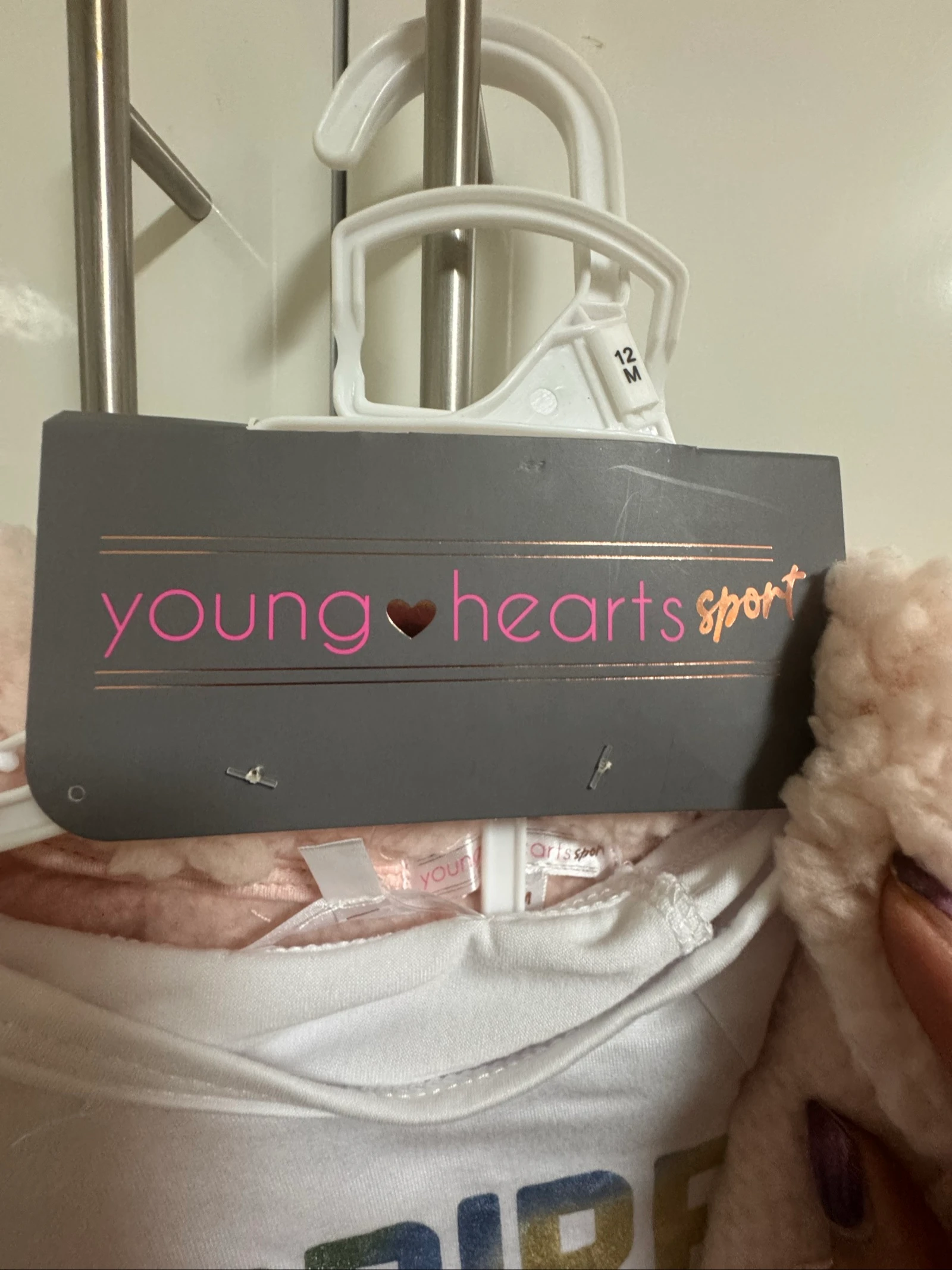 3-delige set meisje 12M Young Hearts Sport - Schapenwollen jasje + T-shirt + Leggings – photo 7